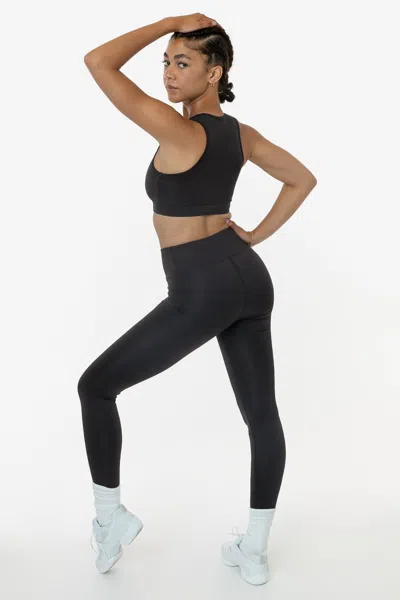 Los Angeles Apparel Rpl300 - Poly Interlock Performance Legging In Black