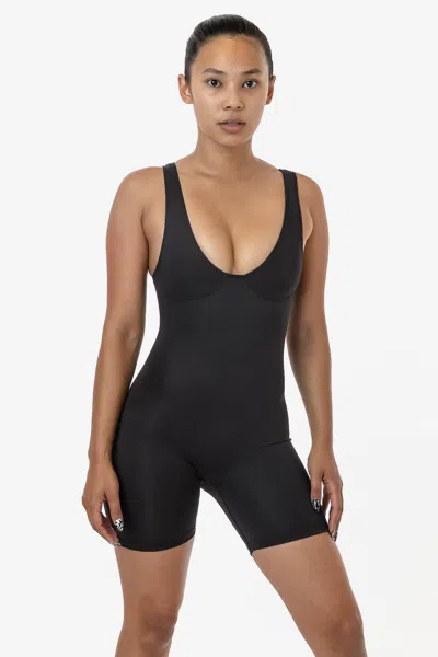Los Angeles Apparel Rpl352 - Poly Interlock Bra Tank Workout One-piece In Multi
