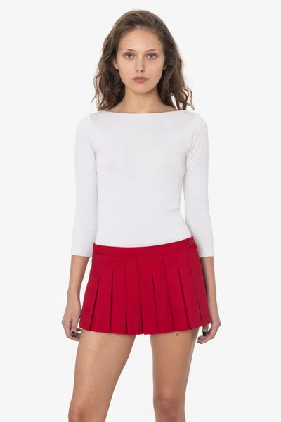 Los Angeles Apparel Rpr301 - Micro Mini Box Pleat Wrap Skirt In Red