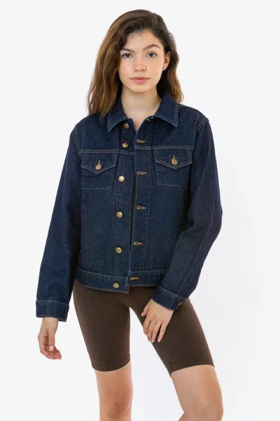 Los Angeles Apparel Rsand401 - Classic Denim Jacket In Blue