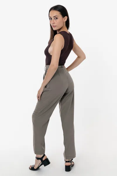 Los Angeles Apparel Rsapp350 - Poly Pleated Straight Leg Pant In Green