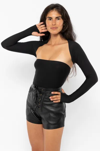 Los Angeles Apparel Rsnjshrug - Upf 40 Jersey Bolero In Black
