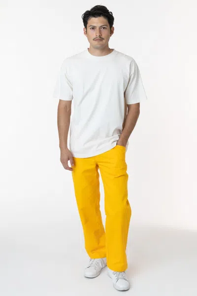 Los Angeles Apparel Rtwl01 - Twill Work Pants Gold In Orange