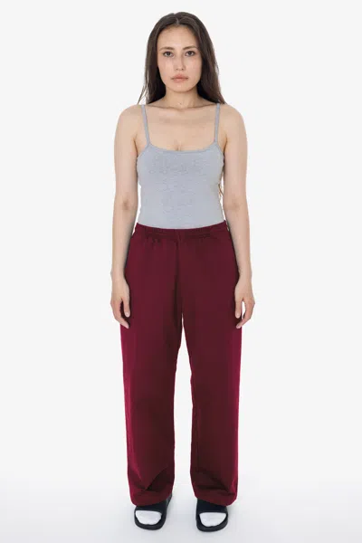 Los Angeles Apparel Rtwl405gd - Prison Pant - Poly Cotton Wide Leg Pant In Burgundy