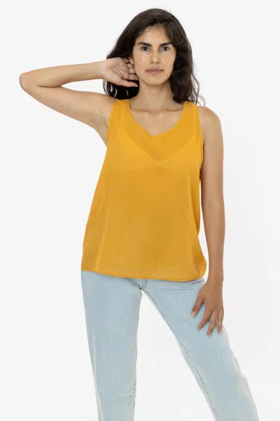 Los Angeles Apparel Rvl01gd - Voile Tank In Yellow