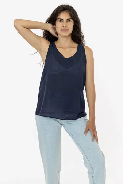 Los Angeles Apparel Rvl01gd - Voile Tank In Blue
