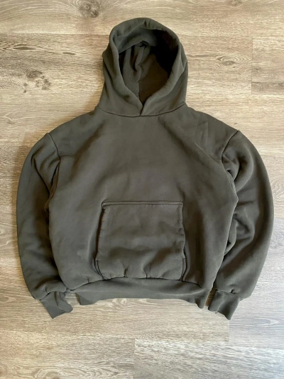 Pre-owned Los Angeles Apparel Sample Milit Green Double Layered Hooded Pullover Sweatshirt (size Medium)
