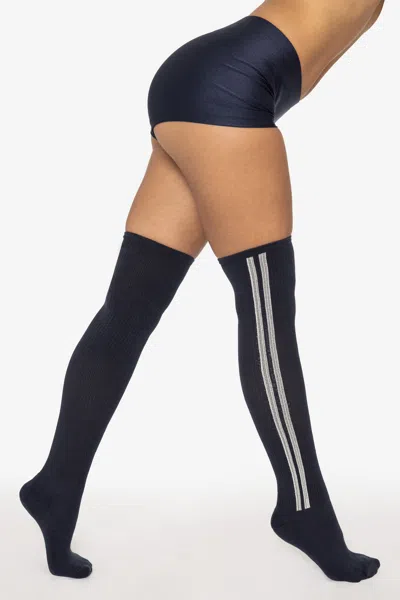 Los Angeles Apparel Scrstrsock - Classic Soccer Stripe Over The Knee Sock In Blue