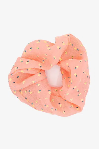 Los Angeles Apparel Scrunch01 - Maxi Chiffon Scrunchie In Floral/pink