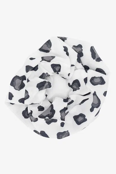 Los Angeles Apparel Scrunch02 - Maxi Rayon Scrunchie In Snow Leopard