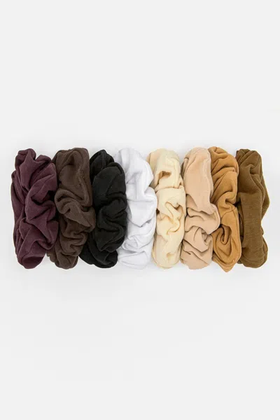 Los Angeles Apparel Scrunchset - Garment Dye Scrunchie Set In Neutral Mix