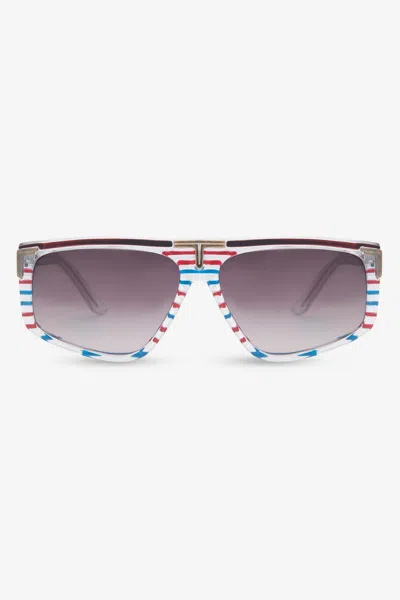 Los Angeles Apparel Sgvn144 - Multi Stripe Vintage Sunglasses
