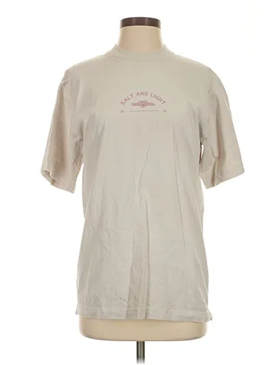Pre-owned Los Angeles Apparel Short Sleeve T-shirt In Ivory