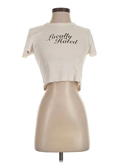Pre-owned Los Angeles Apparel Short Sleeve Turtleneck In Ivory