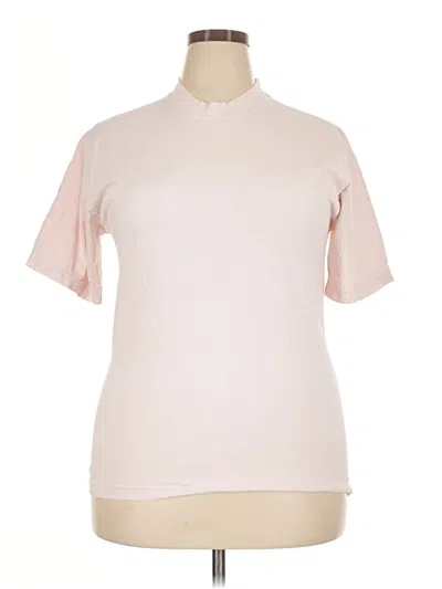 Pre-owned Los Angeles Apparel Short Sleeve Turtleneck In Pink