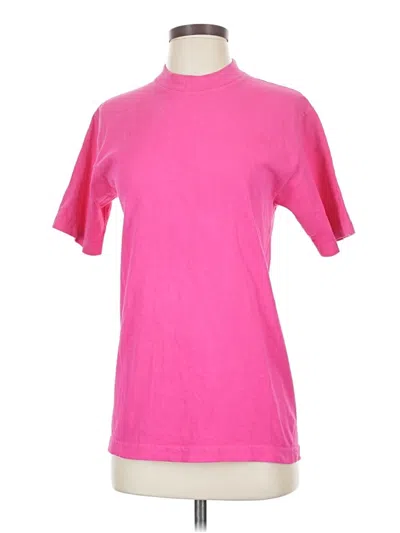 Pre-owned Los Angeles Apparel Short Sleeve Turtleneck In Pink