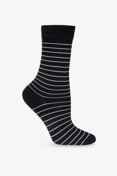 Los Angeles Apparel Sock-str01 - Stripe Summer Sock In Black/white Stripe01