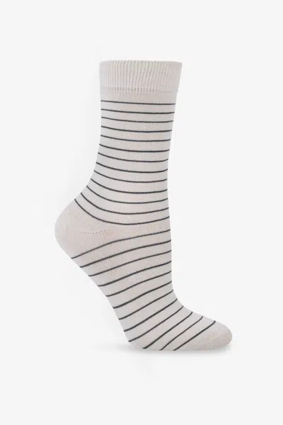 Los Angeles Apparel Sock-str01 - Stripe Summer Sock In Natural/asphalt Stripe01