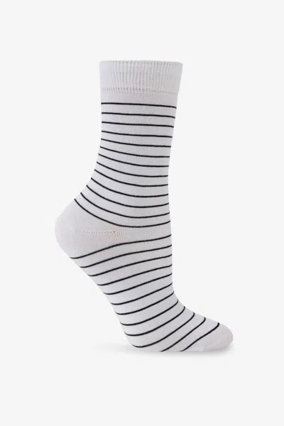 Los Angeles Apparel Sock-str01 - Stripe Summer Sock In White/black Stripe01