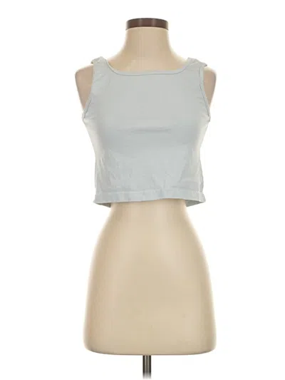 Pre-owned Los Angeles Apparel Tank Top Blue Strapless Neckline Tops