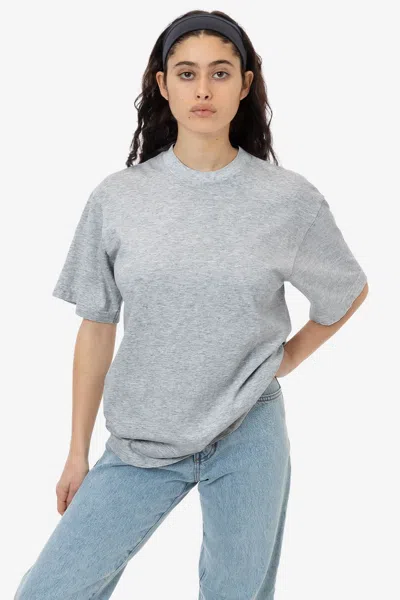 Los Angeles Apparel The 1801 - 6.5oz Garment Dye Crew Neck T-shirt In Gray