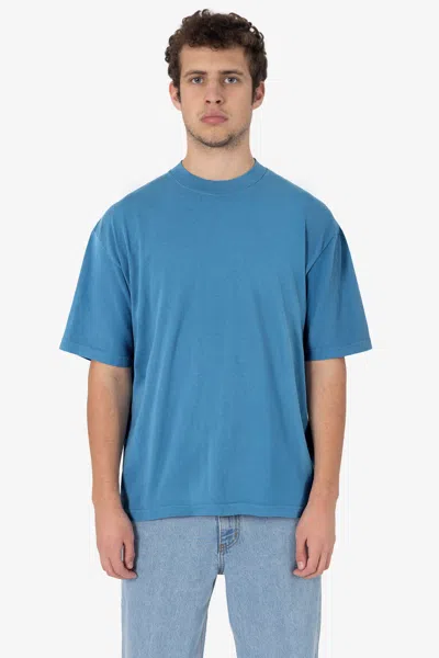 Los Angeles Apparel The 1801 - 6.5oz Garment Dye Crew Neck T-shirt In Blue