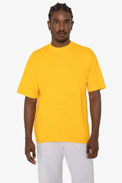 Los Angeles Apparel The 1801 - 6.5oz Garment Dye Crew Neck T-shirt In Yellow