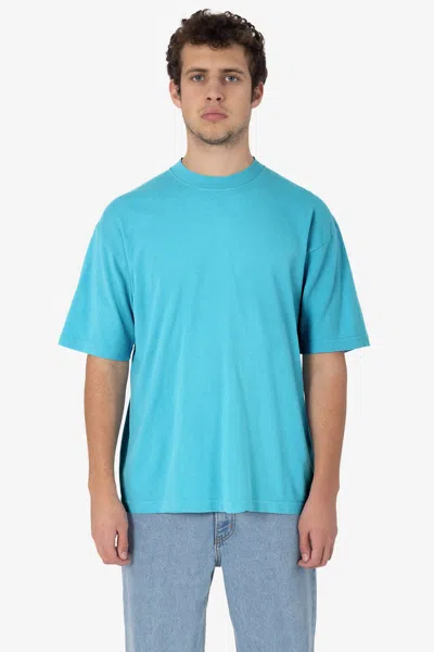 Los Angeles Apparel The 1801 - 6.5oz Garment Dye Crew Neck T-shirt In Blue