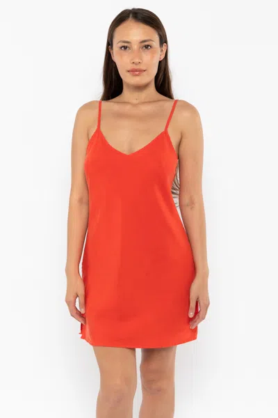 Los Angeles Apparel Tn100gd - Tencel Mini Slip Dress In Orange