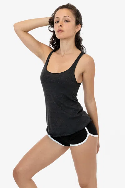 Los Angeles Apparel Tr3008 - Tri-blend Racerback Tank In Black