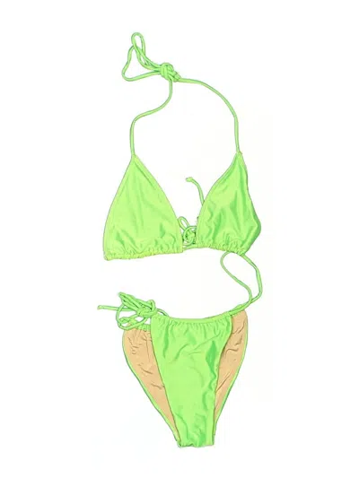 Pre-owned Los Angeles Apparel Two Piece Swimsuit In Green
