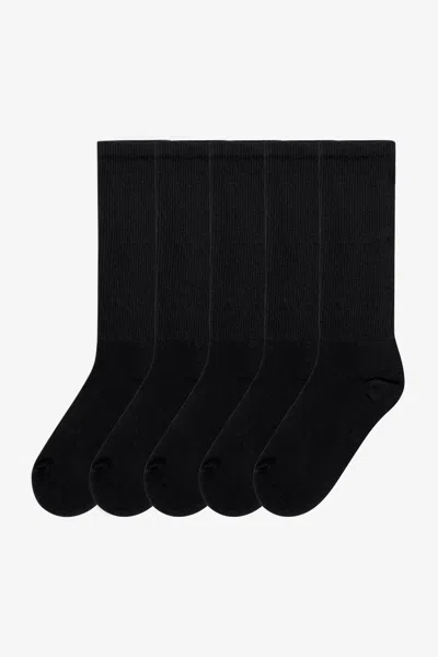 Los Angeles Apparel Unisock5 - 5-pack Unisex Sock In Black