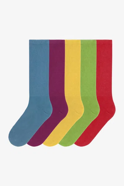 Los Angeles Apparel Unisock5 - 5-pack Unisex Sock In Multi