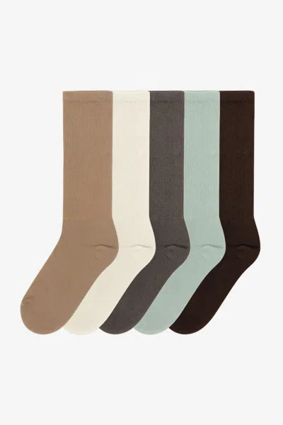 Los Angeles Apparel Unisock5 - 5-pack Unisex Sock In Multi