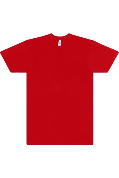 Los Angeles Apparel Usa-made 50/50 Poly/cotton T-shirt In Red