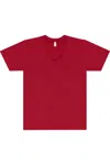 Los Angeles Apparel Usa-made Fine Jersey V-neck T-shirt In Pink