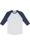 Los Angeles Apparel Usa-made Three Quarter Sleeve Raglan Baseball T-shirt In Multi