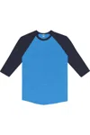 Los Angeles Apparel Usa-made Three Quarter Sleeve Raglan Baseball T-shirt In Multi