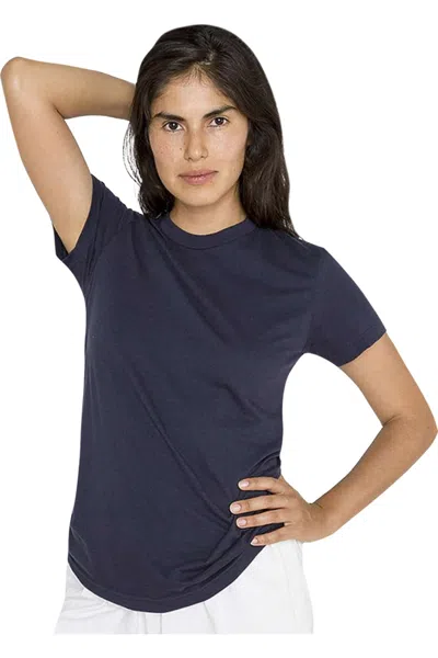 Los Angeles Apparel Usa-made Women´s Fine Jersey T-shirt In Blue