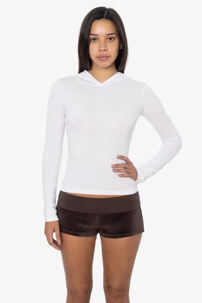 Los Angeles Apparel Vlr330gd - Velour Low Rise Shorts In White