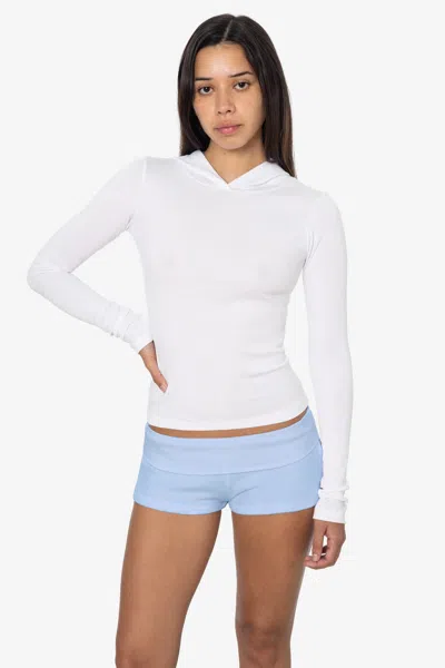 Los Angeles Apparel Vlr330gd - Velour Low Rise Shorts In White