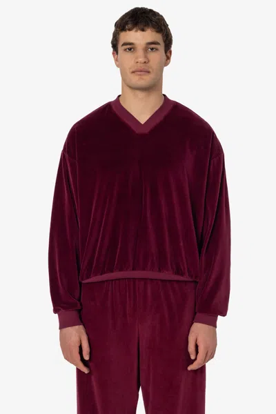 Los Angeles Apparel Vlr56gd - Garment Dye Velour V-neck Sweatshirt In Multi