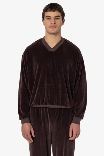 Los Angeles Apparel Vlr56gd - Garment Dye Velour V-neck Sweatshirt In Multi