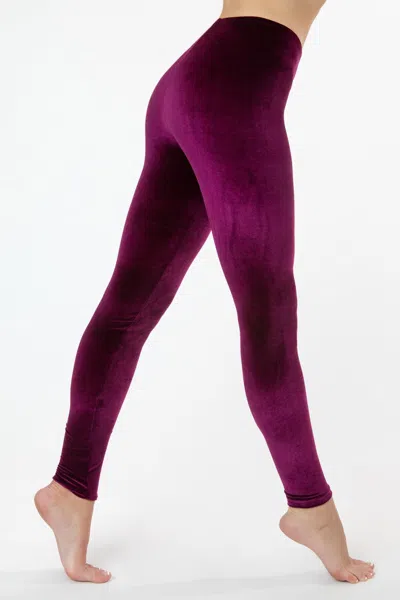 Los Angeles Apparel Vvt280 - Velvet Legging In Burgundy
