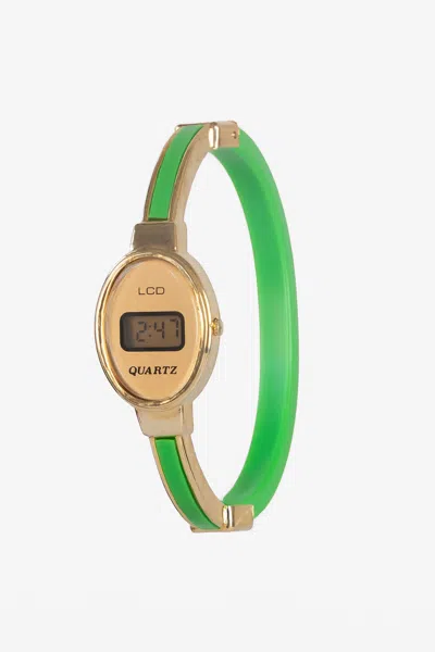 Los Angeles Apparel Wchrbang - Bangle Bracelet Watch In Green