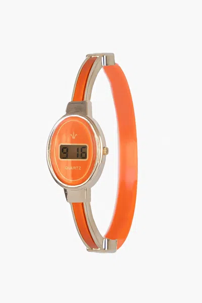 Los Angeles Apparel Wchrbang - Bangle Bracelet Watch In Orange