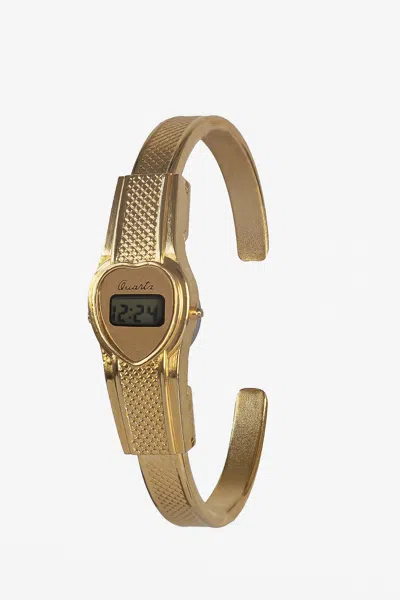 Los Angeles Apparel Wchrheb - Gold Heart Bracelet Watch In Antique Gold