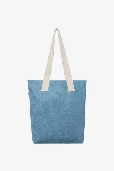 Los Angeles Apparel Wd01 - Denim Tote Bag In Medium Wash