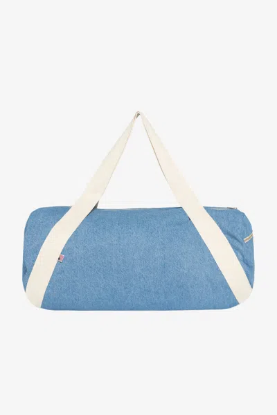 Los Angeles Apparel Wd04 - Denim Diagonal Strap Gym Bag In Medium Wash