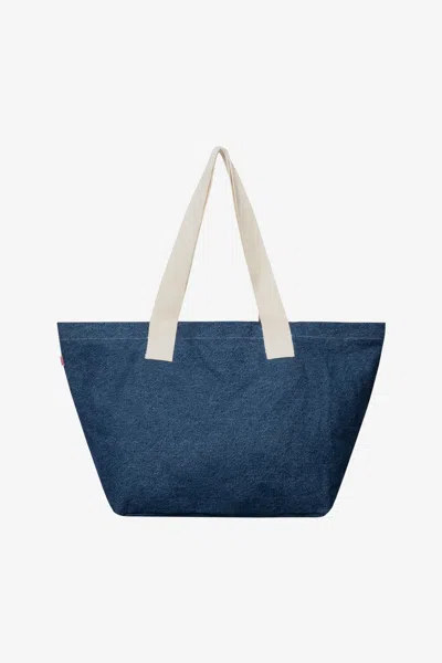 Los Angeles Apparel Wd07 - Denim Essential Tote Bag In Dark Wash